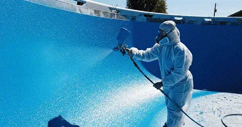 Fiber glass pool re surfacing