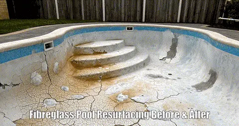 fibre glass pool resurfacing before and after